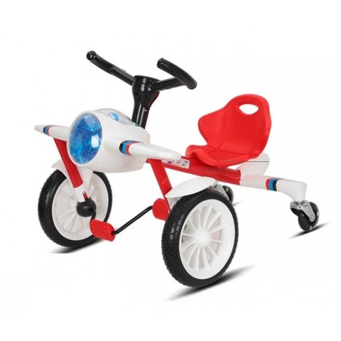 Bicicletă/ kart/ drift pentru copii cu 4 roți, în formă de avion  cu pedale și scaun ergonomic 