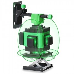 Nivelă laser cu autonivelare 3x360° - Lasere 3D cu fascicul verde încrucișat pentru construcții - Două linii verticale de 360° și o linie orizontală de 360° 