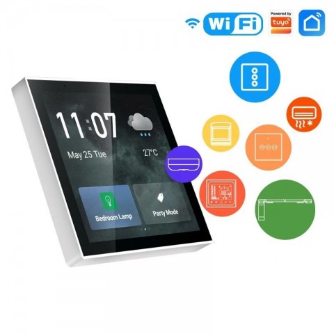 Panou de control cu touch Smart WiFi Sonoff , Tuya, ZigBee, 5 W, Ecran 3.95 Inch, Multitouch