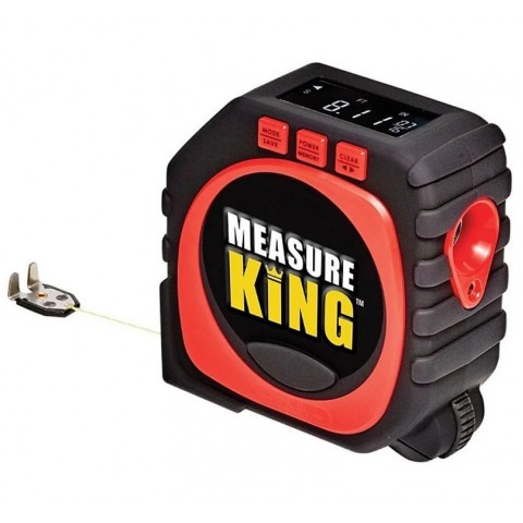 Ruletă multifuncțională 3 in 1, Measure King, 3 modalități de măsurare, șnur, rolă și laser cu afișaj LED