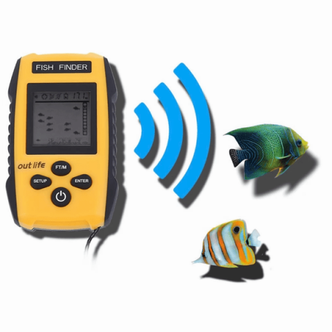 Sonar Fish Finder portabil cu ecran LCD, pentru pescărie portabil cu ecran LCD, pentru localizarea peștilor, determinării adâncimii apei la mare, lac, râu sau baltă