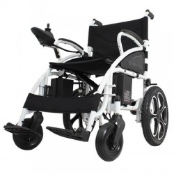 Scaun cu rotile electric pliabil cu Joystick / Cărucior ortopedic / Fotoliu confortabil cu baterie proprie / Pliere rapidă, pentru persoane cu handicap locomotor, seniori etc.