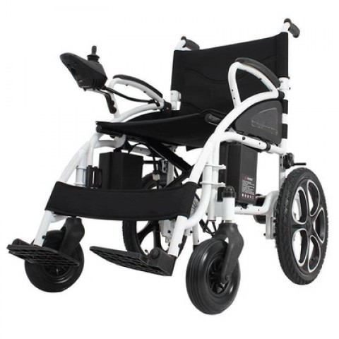 Scaun cu rotile electric cu Joystick / Cărucior ortopedic / Fotoliu confortabil cu baterie proprie / Pliere rapidă, pentru persoane cu handicap locomotor, seniori etc.