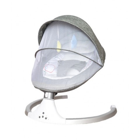 Leagăn Electric, Balansoar cu acoperiș rabatabil și plasă de protecție tânțari pentru bebe, conexiune Bluetooth, Telefon, telecomandă, jucării și melodii