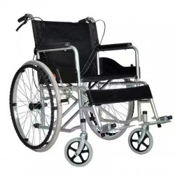 Scaun cu rotile pliabil (fotoliu rulant), manual, pliabil cu frâne pe manete, pentru bătrâni sau persoane cu dizabilități locomotorii