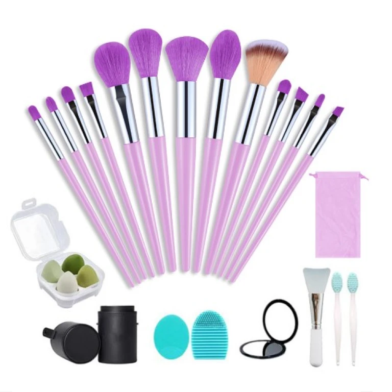 Set profesional de 25piese pentru machiaj, pensule, bureți si oglindă/ Suport elegant perfect pentru organizare/ Accesorii de curățare, ideal pentru o aplicare precisă Set profesional de 25piese pentru machiaj, pensule, bureți si oglindă/ Suport elegant perfect pentru organizare/ Accesorii de curățare, ideal pentru o aplicare precisă