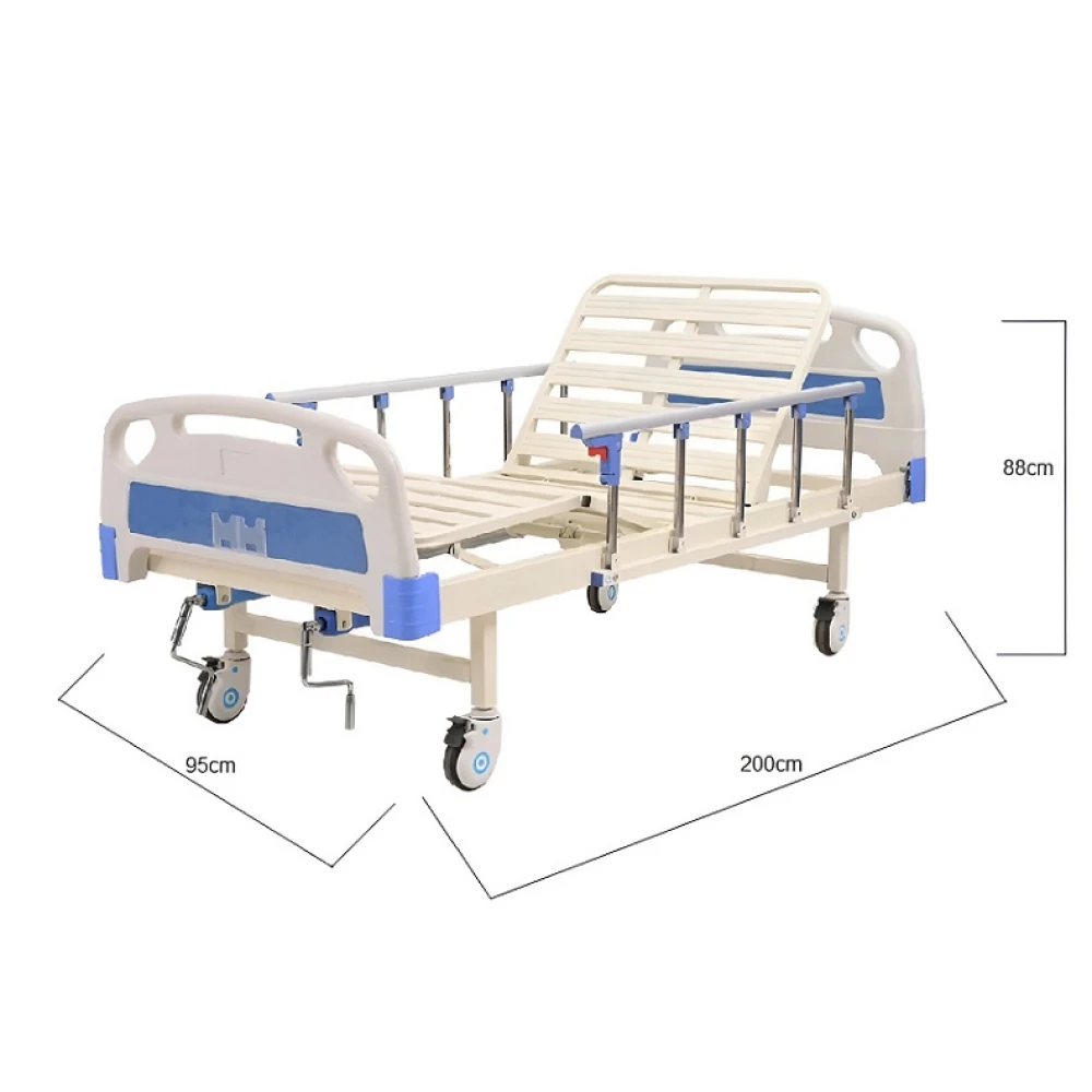 Pat de spital rabatabil, mecanic cu ridicare a spatelui si picioarelor, mobil cu 4 sectiuni, pentru ingrijire pacienti, din otel, cu saltea, suport perfuzie, roti mobile Pat de spital rabatabil, mecanic cu ridicare a spatelui si picioarelor, mobil cu 4 sectiuni, pentru ingrijire pacienti, din otel, cu saltea, suport perfuzie, roti mobile