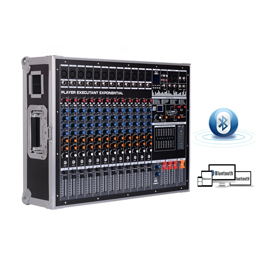 Mixer audio profesional 16 canale, 1800W x 2, 12 intrări microfon/instrumente, funcție karaoke, efecte, bluetooth, USB/SD, LCD Mixer audio profesional 16 canale, 1800W x 2, 12 intrări microfon/instrumente, funcție karaoke, efecte, bluetooth, USB/SD, LCD