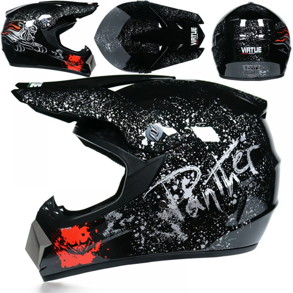 Set Cască Cross Panther cu Mănuși, Ochelari, Cagulă pentru Motociclete, Dirt Bike, Enduro, Atv, Mărime S, M, L, XL - Flytec™ Set Cască Cross Panther cu Mănuși, Ochelari, Cagulă pentru Motociclete, Dirt Bike, Enduro, Atv, Mărime S, M, L, XL - Flytec™