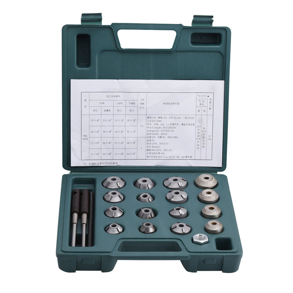 Set freze de rectificare scaun supape motocicletă, 20 piese pentru Honda, Suzuki, Jialing - Breckner™ Set freze de rectificare scaun supape motocicletă, 20 piese pentru Honda, Suzuki, Jialing - Breckner™
