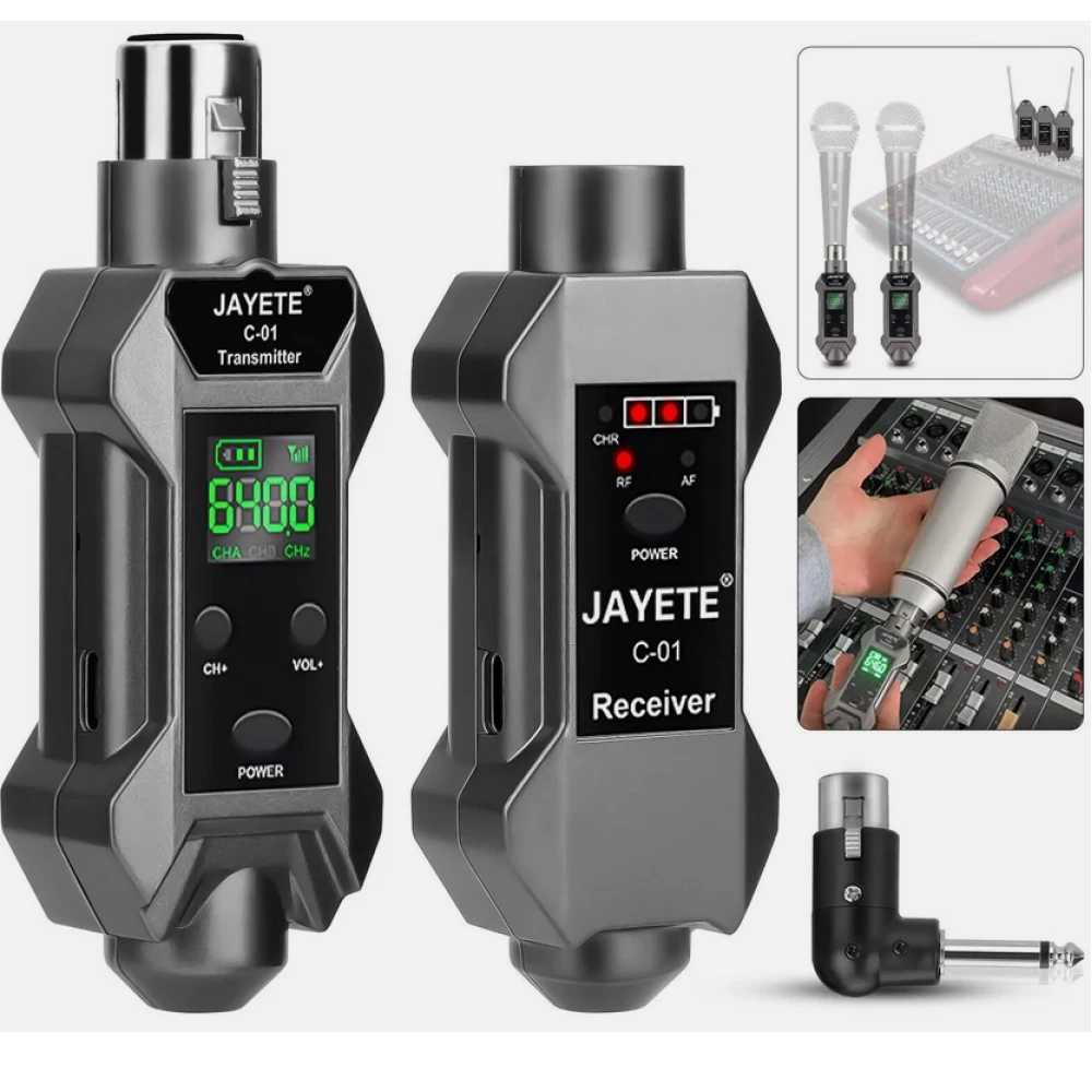 Transmițător Wireless pentru microfon XLR , Adaptor pentru microfon cu 16 canale, Potrivit pentru microfon dinamic și condensator, cu baterie reîncărcabilă 48V Transmițător Wireless pentru microfon XLR , Adaptor pentru microfon cu 16 canale, Potrivit pentru microfon dinamic și condensator, cu baterie reîncărcabilă 48V