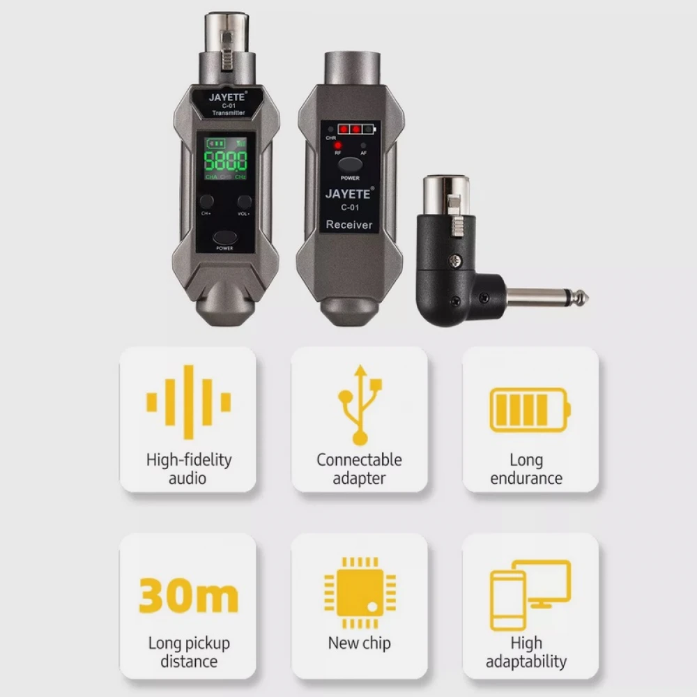 Transmițător Wireless pentru microfon XLR , Adaptor pentru microfon cu 16 canale, Potrivit pentru microfon dinamic și condensator, cu baterie reîncărcabilă 48V Transmițător Wireless pentru microfon XLR , Adaptor pentru microfon cu 16 canale, Potrivit pentru microfon dinamic și condensator, cu baterie reîncărcabilă 48V