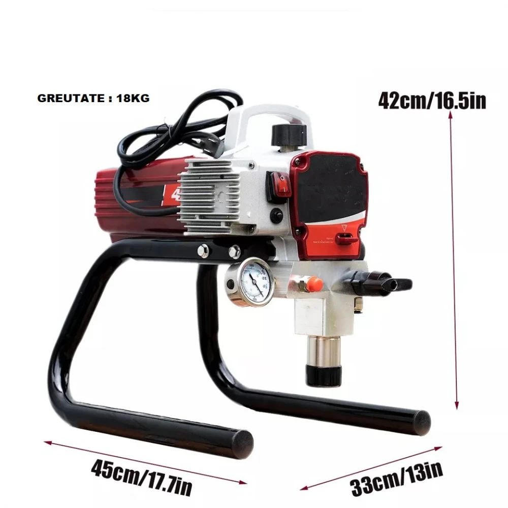 Pistol de vopsit electric, 3600W, presiune ajustabilă, Airless, alimentare 220V