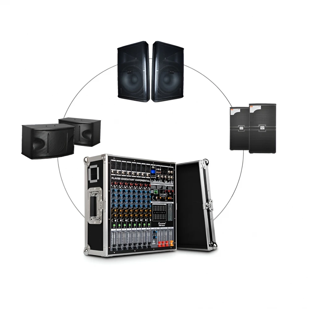 Mixer audio profesional 12 canale, 600W x 2, 12 intrări microfon/instrumente, funcție karaoke, efecte, bluetooth, USB/SD, LCD Mixer audio profesional 12 canale, 600W x 2, 12 intrări microfon/instrumente, funcție karaoke, efecte, bluetooth, USB/SD, LCD