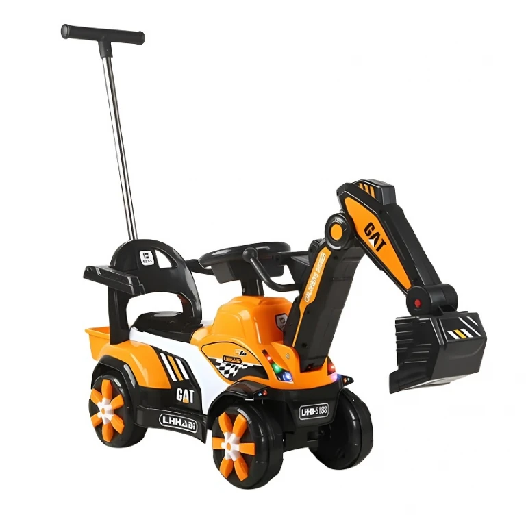 Mașinuță electrică tip Excavator pentru copii, volan, spătar, bare laterale, 2-7ani, Portocaliu Mașinuță electrică tip Excavator pentru copii, volan, spătar, bare laterale, 2-7ani, Portocaliu