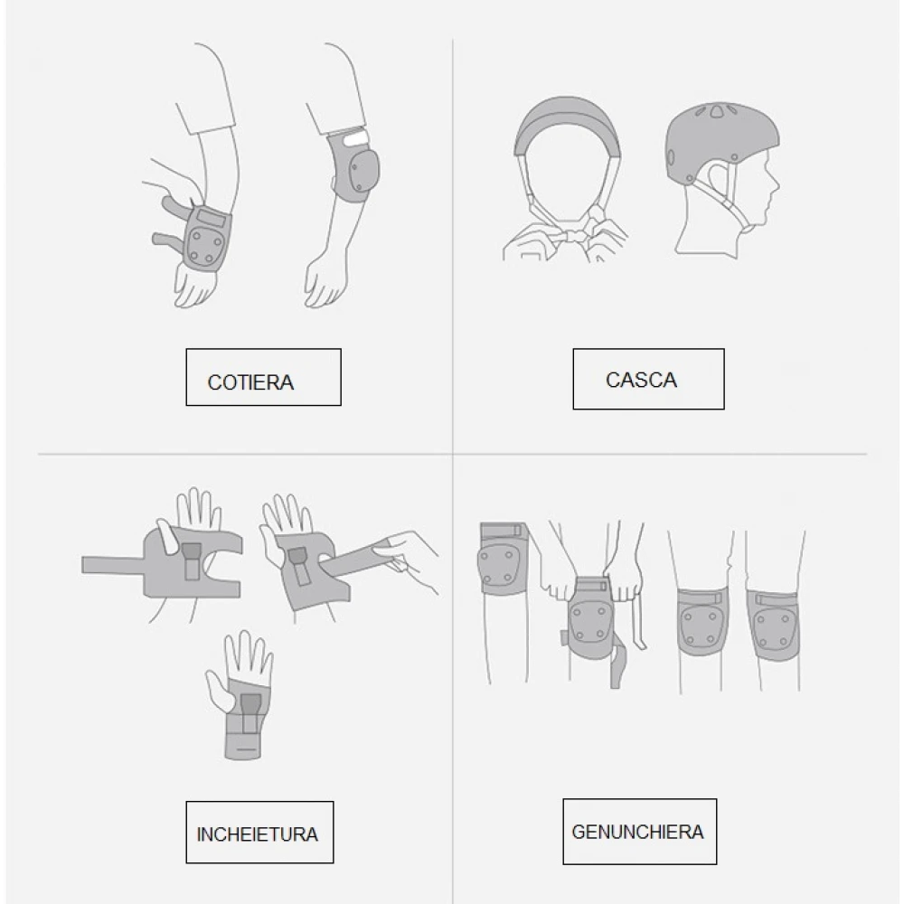 Set cască, genunchiere, cotiere protecție și apărători încheieturi de copii pentru bicicletă, ciclism, patinaj, role, skateboard - Flytec™ Set cască, genunchiere, cotiere protecție și apărători încheieturi de copii pentru bicicletă, ciclism, patinaj, role, skateboard - Flytec™