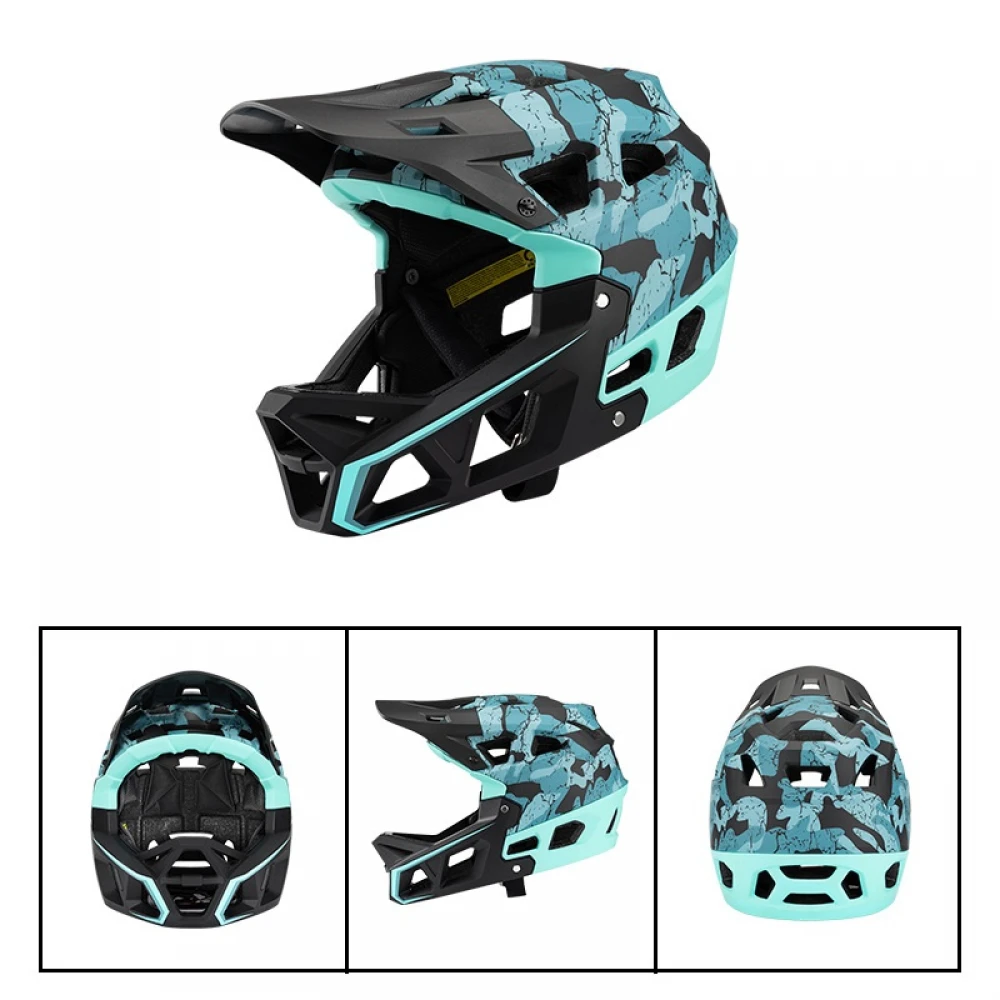 Cască de bicicletă, Enduro, Super Air, albastru-camuflaj, policarbonat Cască de bicicletă, Enduro, Super Air, albastru-camuflaj, policarbonat