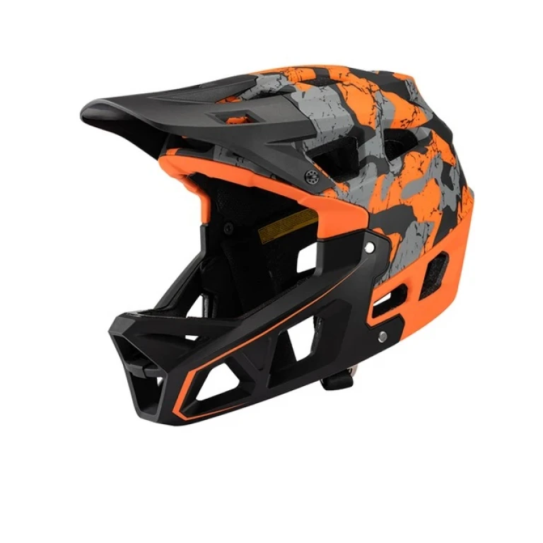 Cască de bicicletă, Enduro, Super Air, portocaliu-camuflaj, policarbonat Cască de bicicletă, Enduro, Super Air, portocaliu-camuflaj, policarbonat