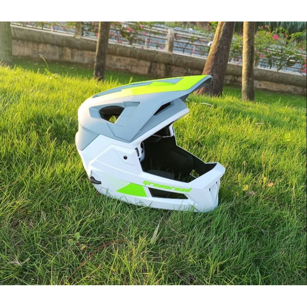 Cască MTB Full Face, Mountain Bike, Gri, Stil, Protecție și Performanță Cască MTB Full Face, Mountain Bike, Gri, Stil, Protecție și Performanță