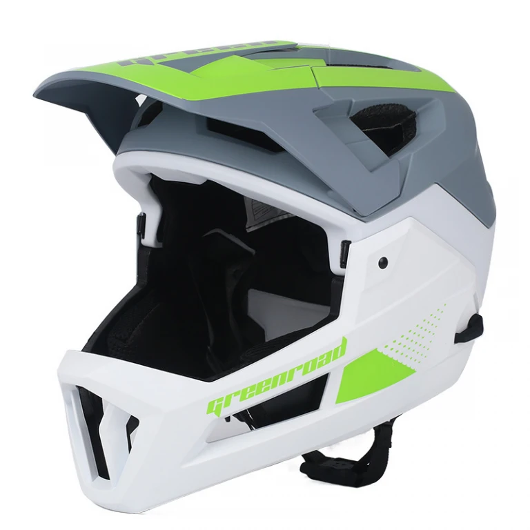 Cască MTB Full Face, Mountain Bike, Gri, Stil, Protecție și Performanță Cască MTB Full Face, Mountain Bike, Gri, Stil, Protecție și Performanță