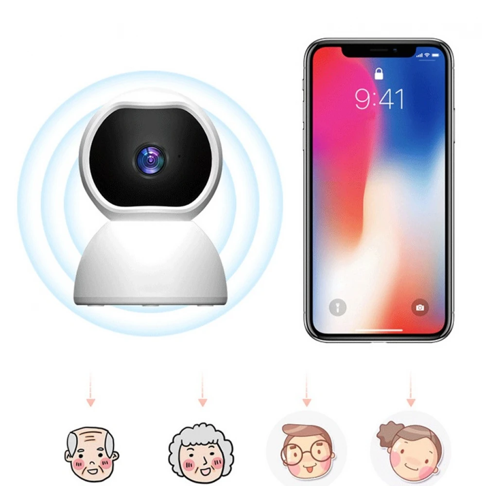 Camera supraveghere smart WI-FI, Monitor bebeluși, copii, animale, casa / Rotire 360 / Comunicare bidirecțională / Night vision cu detecție mișcare Camera supraveghere smart WI-FI, Monitor bebeluși, copii, animale, casa / Rotire 360 / Comunicare bidirecțională / Night vision cu detecție mișcare