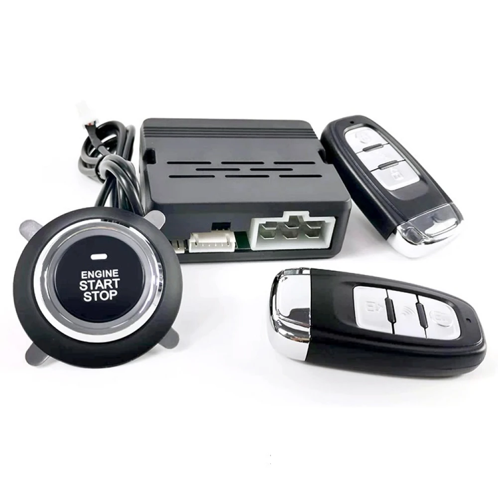 Alarma Auto - Sistem universal complet Keyless GO & Keyless ENTRY / Pornire motor de la distanta / Buton start-stop / Deblocare prin amprenta / Deblocare cu cheia in buzunar Alarma Auto - Sistem universal complet Keyless GO & Keyless ENTRY / Pornire motor de la distanta / Buton start-stop / Deblocare prin amprenta / Deblocare cu cheia in buzunar