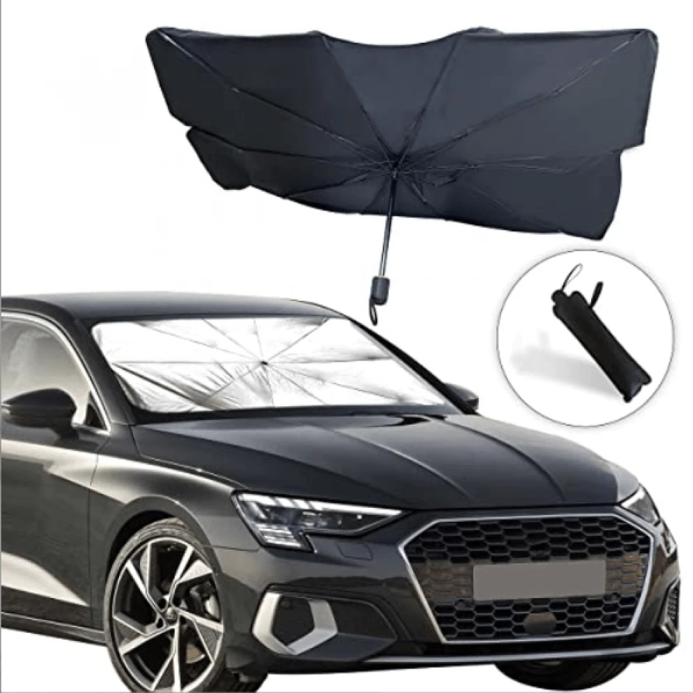 Parasolar pliabil pentru mașină, cu funcție de umbrelă solară de parbriz pentru zilele toride Parasolar pliabil pentru mașină, cu funcție de umbrelă solară de parbriz pentru zilele toride