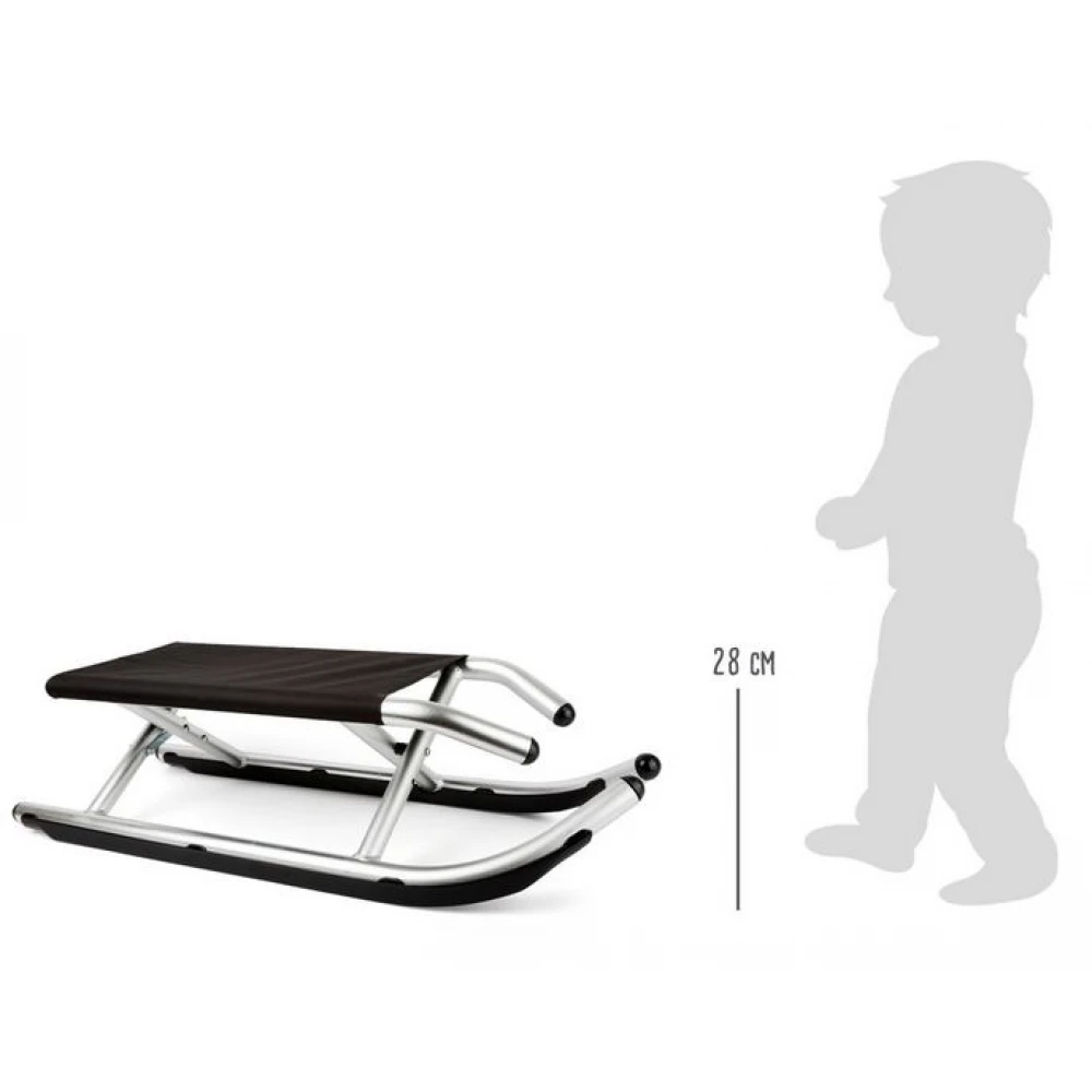 Sanie pliabilă pentru copii, cadru din aluminiu, 90 x 37 x 24 cm, gri-negru pentru sporturi de iarnă Sanie pliabilă pentru copii, cadru din aluminiu, 90 x 37 x 24 cm, gri-negru pentru sporturi de iarnă