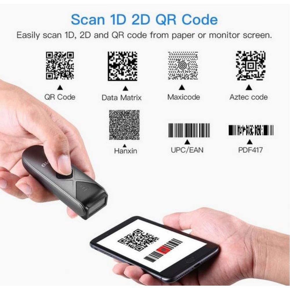 Cititor, scanner 2D coduri de bare, Bluetooth, Wireless, USB, portabil, super mini Cititor, scanner 2D coduri de bare, Bluetooth, Wireless, USB, portabil, super mini