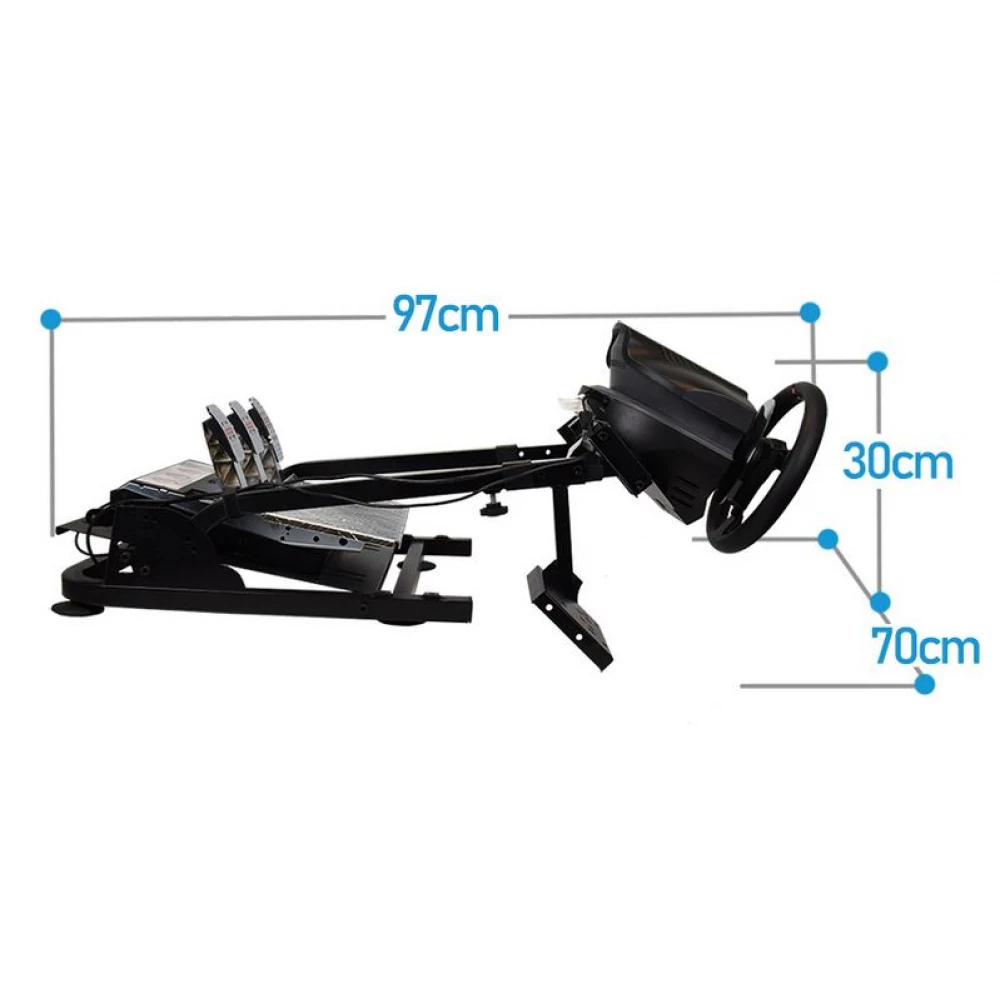 Stand de Gaming pentru Volan, Pedale și Schimbător – Compatibil cu Logitech și Thrustmaster, Ideal pentru Experiențe Realiste de Sim Racing Stand de Gaming pentru Volan, Pedale și Schimbător – Compatibil cu Logitech și Thrustmaster, Ideal pentru Experiențe Realiste de Sim Racing