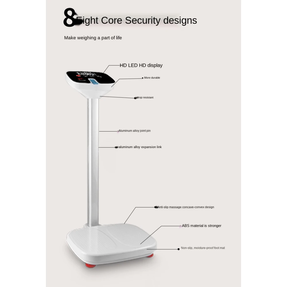 Cântar corporal profesional, inteligent, cu afișaj LCD, măsurare indice masă (BMI), înălțime, smart, pentru uz intens, maxim 180 kg Cântar corporal profesional, inteligent, cu afișaj LCD, măsurare indice masă (BMI), înălțime, smart, pentru uz intens, maxim 180 kg