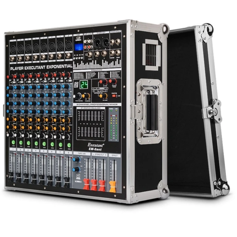 Mixer audio profesional 12 canale, 600W x 2, 12 intrări microfon/instrumente, funcție karaoke, efecte, bluetooth, USB/SD, LCD Mixer audio profesional 12 canale, 600W x 2, 12 intrări microfon/instrumente, funcție karaoke, efecte, bluetooth, USB/SD, LCD
