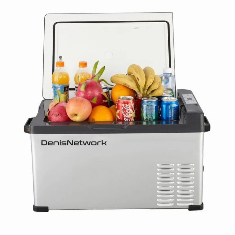 Frigider 30l auto rulotă, camion, dube 3,5t alimentare brichetă la 12-24V, baterii panou solar, rezistent la vibrații, cu compresor cu congelare -20°C Frigider 30l auto rulotă, camion, dube 3,5t alimentare brichetă la 12-24V, baterii panou solar, rezistent la vibrații, cu compresor cu congelare -20°C