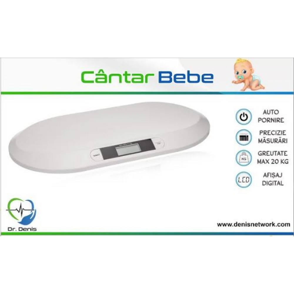 Cântar electronic pentru cântărit bebeluși, afișaj mare LCD cu funcție de scăzut greutatea hainelor - DrDenis™ Cântar electronic pentru cântărit bebeluși, afișaj mare LCD cu funcție de scăzut greutatea hainelor - DrDenis™