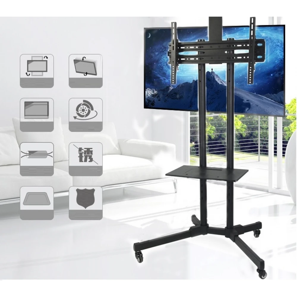 Stand/Stativ/Suport mobil 3 în 1 pentru TV de 32"-65" + Laptop + Cameră web, cu roți blocabile, utilizare la ședințe, prezentări, petreceri etc. Stand/Stativ/Suport mobil 3 în 1 pentru TV de 32"-65" + Laptop + Cameră web, cu roți blocabile, utilizare la ședințe, prezentări, petreceri etc.